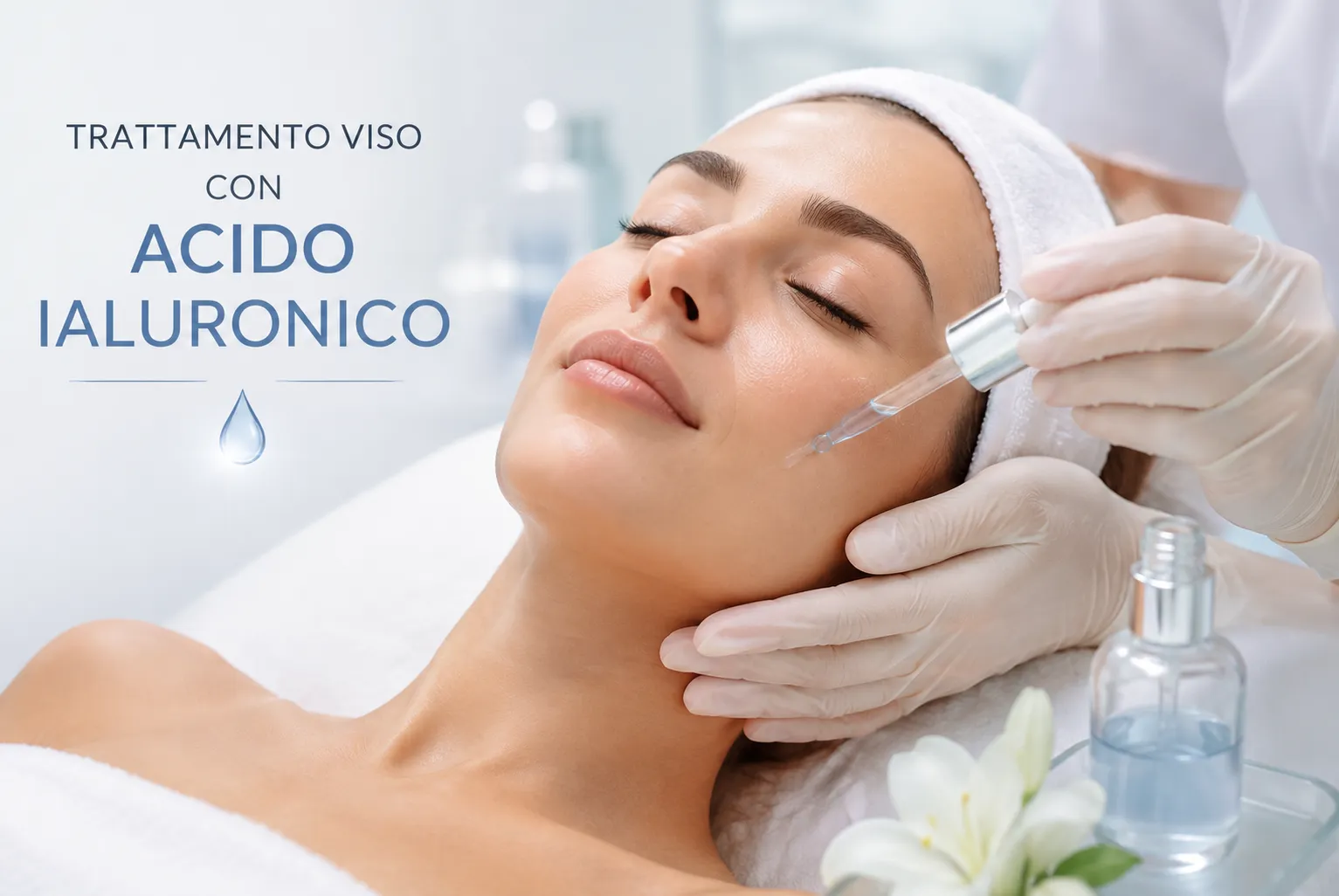 Trattamento viso con maschera di collagene e acido ialuronico